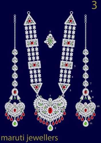 Maruti Jewellers Polished Designer Silver Rani Haar, Packaging Type : Box