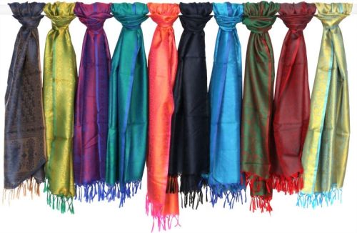 Natural Finish Silk Stoles, Color : Multi Color