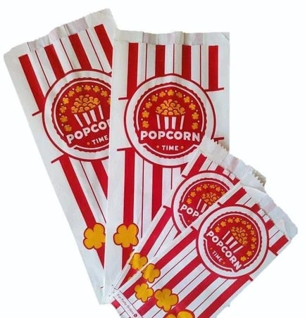 Printed Popcorn Paper Pouch, Shape : Ractangular