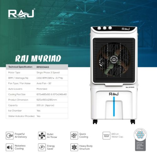 Polished Plastic Raj Myraid 16 Desert Cooler, Color : White