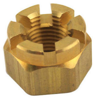 Brass Castle Nut For Used In Machinery, Automotive, Construction Secure Fastening
