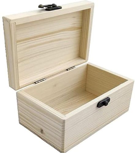 Non Polished Plain Wooden Box For Storing Jewelry, Cosmetics Items