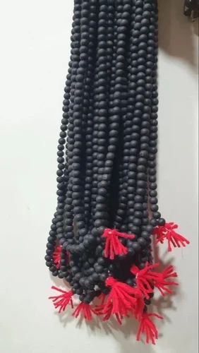 Polished Wooden Ebony Black Karungali Mala