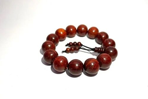 Polished Sandalwood Beads Bracelet, Color : Brown Daily Wear