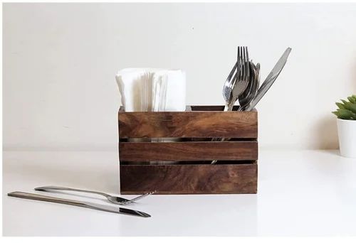 Wooden Cutlery Tissue Holder Multi Sizes, Packaging Type : Box For Kitchen