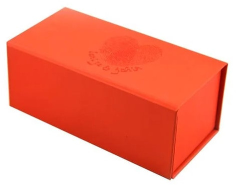 Plain Hardboard Red Foldable Magnetic Rigid Gift Box