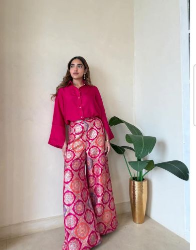 Printed Silk Indo Western Loose Fit Pant, Gender : Female