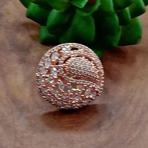Indiacz.com Polished Brass Rhodium Finish Cubic Zirconia, Color : Golden, Rosegold Goog, Gender : Female