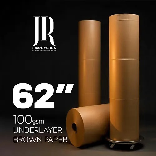 100 GSM 62 Inch Brown Plain Underlay Paper Rolls