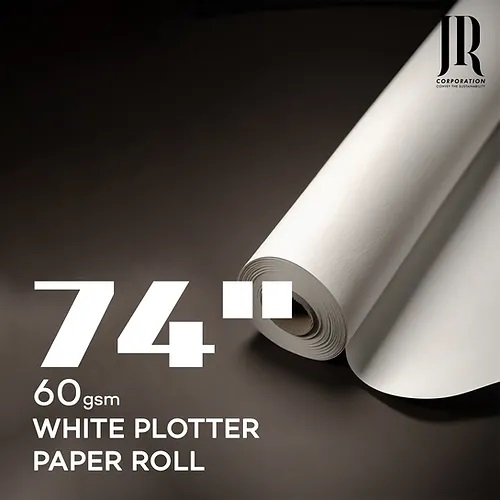 60 GSM 74 Inch White Plotter Paper Rolls