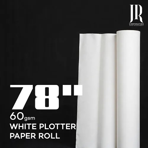 60 GSM 78 Inch White Plotter Paper Rolls