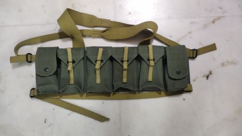 Plain Canvas Rhodesian Magazine Chest Rig, Packaging Type : Green