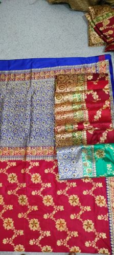 Katan Saree, Color : Red, Speciality : Easy Wash, Technics : Hand Made
