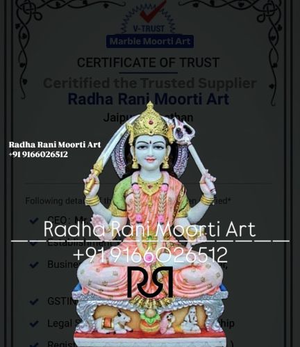 Plain Polished Marble Santoshi Mata Moorti