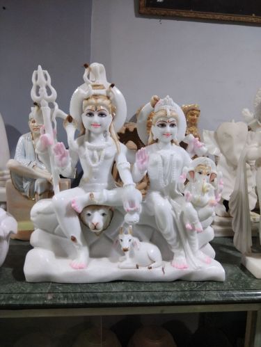 Marble Shiv Parivar Statue, Color : White, Packaging Type : Thermocol Box, Carton Box, Cardboard Box