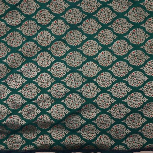 Opal Green Meenakari Banarasi Butta Fabric, Width : 44 Inches