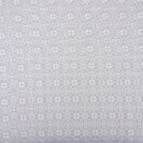 Snow White Embroidered Georgette Fabric, Width : 44 Inch