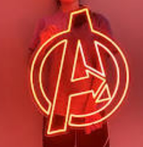 Avengers LED Neon Sign, Color : Blue, Green, Pink, Red, White, Yellow, Warm White, Purple