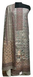 Elegant Grey Winter Shawl Suit With Digital Print