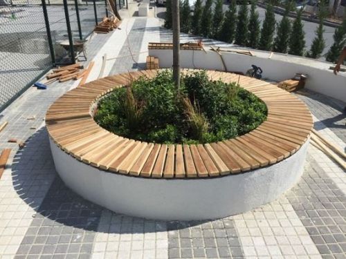 Grc Rotunda Planter Bench