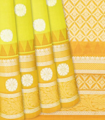 Check Light Green Handloom Chirala Silk Cotton Ladies Saree