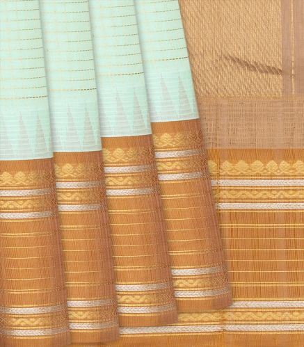 Checks Aquamarine Handloom Chirala Silk Cotton Ladies Saree