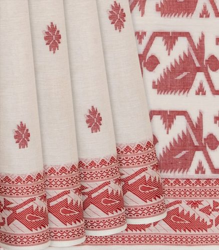 Off White Handloom Ladies Bengal Cotton Saree
