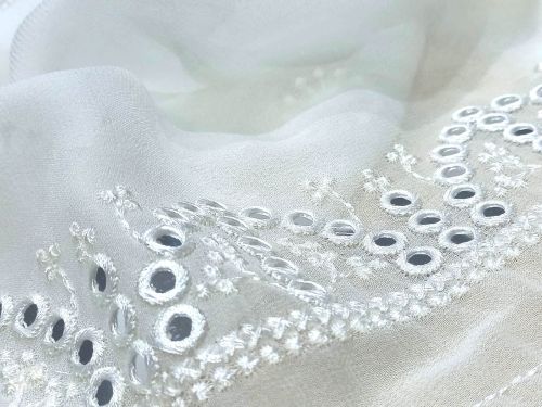 Dyeable Mirror Work Dupatta Fabric At Best Rate From Madhav Fashion