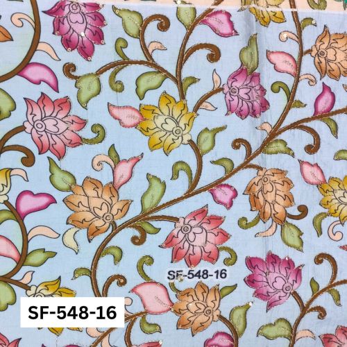 Floral Position Print Embroidery Fabric