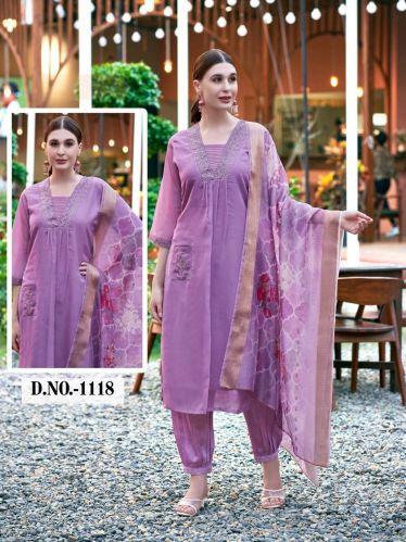 Latest Readymade Kurti In Purple Color