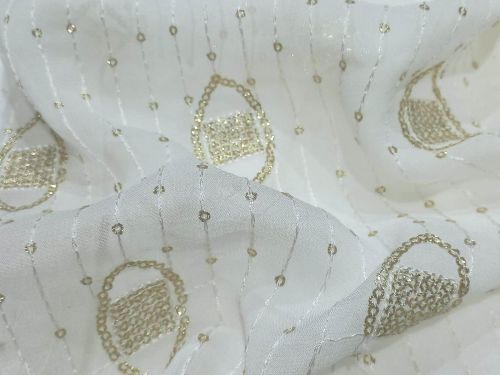 Madhav Fashion Glitter Sequins Embroidered Fabric