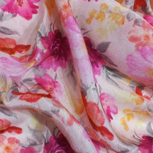 Multicolor Viscose Muslin Printed Fabric