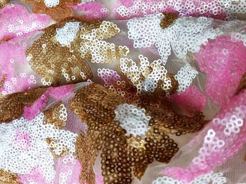Pink Sequins Fabric