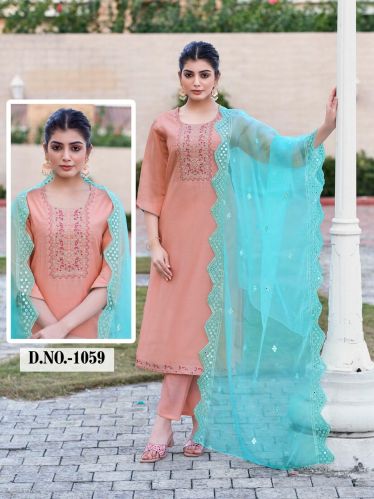 Readymade Kurti In Roman Fabric