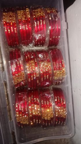 Polished Metal Bangles, Shape : Round, Packaging Type : Red