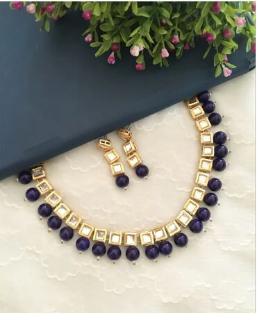 Bold and Chunky Kundan Polki Necklace Set