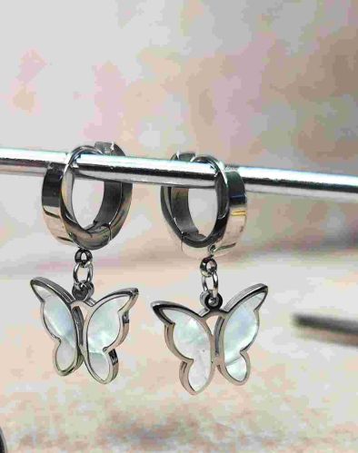 Western Mother Of Pearl Butterfly Earrings