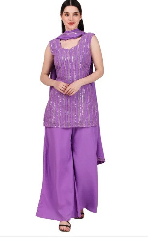 Magnetism Embroidered Sharara Set For Woman Xl, L, Xs