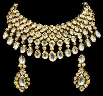 Nafeez Woman Kundan Choker Necklace Set Collar Style