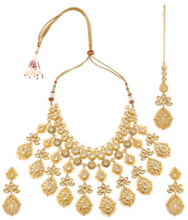 Sazwa Woman Bridal Kundan Necklace Set