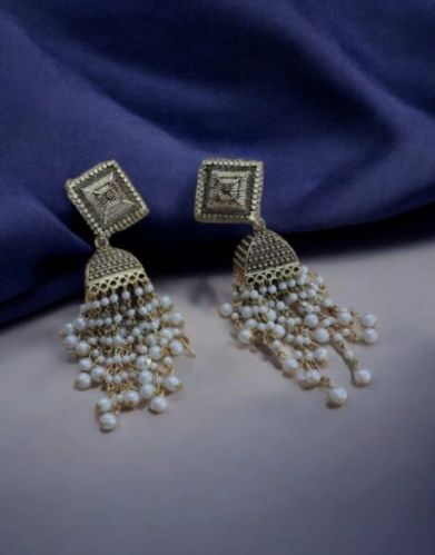 Zevarly Anaya Oxidized Silver Jhumkas