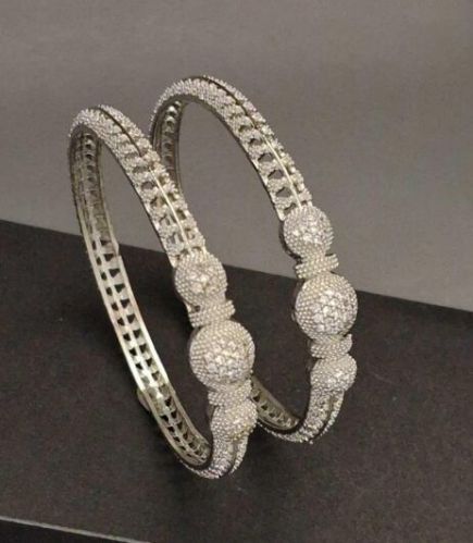 Zevarly Devsena Royal Silver Plated Bangles