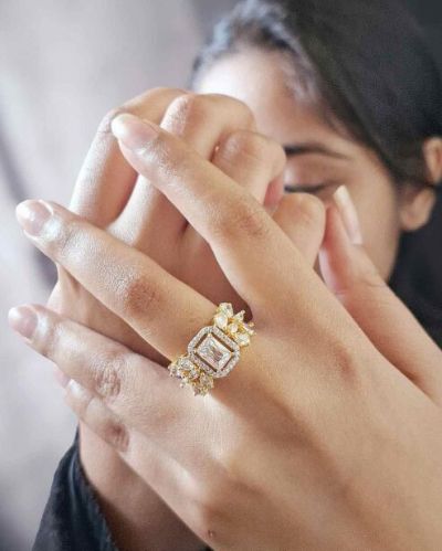 Zevarly Kinjal Western Fancy Cz Ring Adjustable