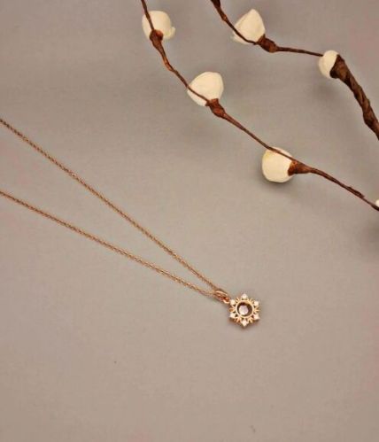 Zevarly Omisha Diamond Rosegold Plated Teen Pendant