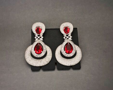 Zevarly Rukmani Hydro Ruby Ad Earrings