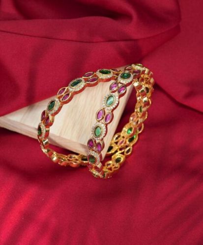 Zevarly Rumaaaira Campa Ruby Emerald Ad Bangles