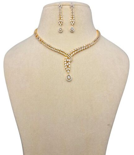 Zevarly Sakshita Ad Necklace Set Gj