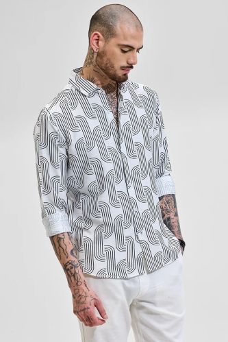 Printed Mens Slim Fit Shirts