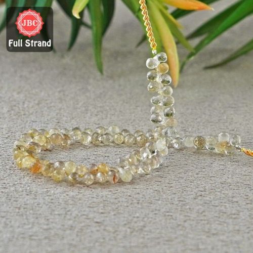 Golden Rutile Briolette Drops Gemstone Beads