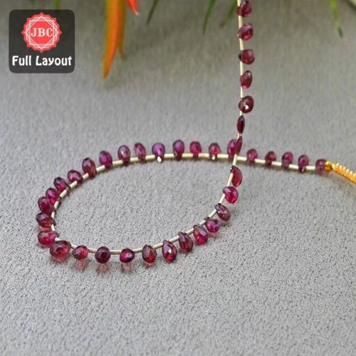 Pink Tourmaline Briolette Pear Gemstone Beads